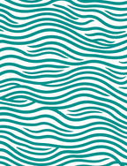 Teal Ocean Wave Abstract Rug