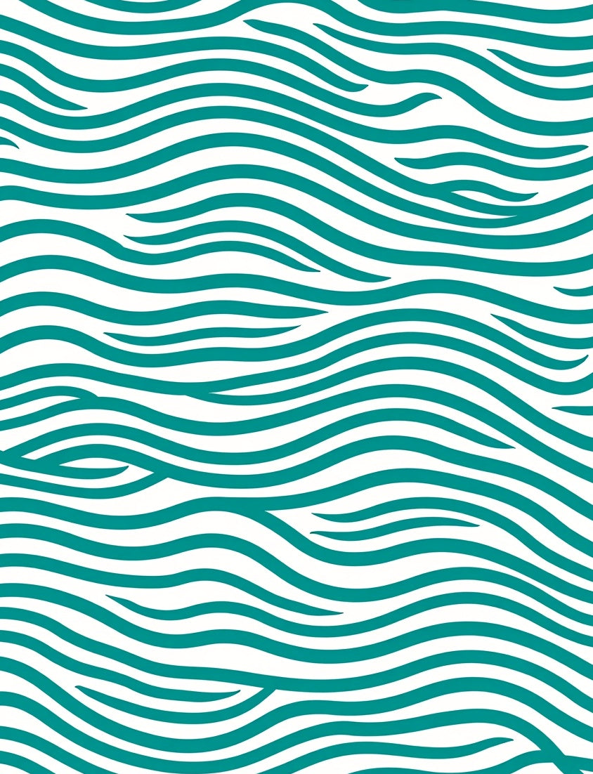 Teal Ocean Wave Abstract Rug