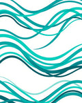 Teal Ocean Wave Stripe Rug