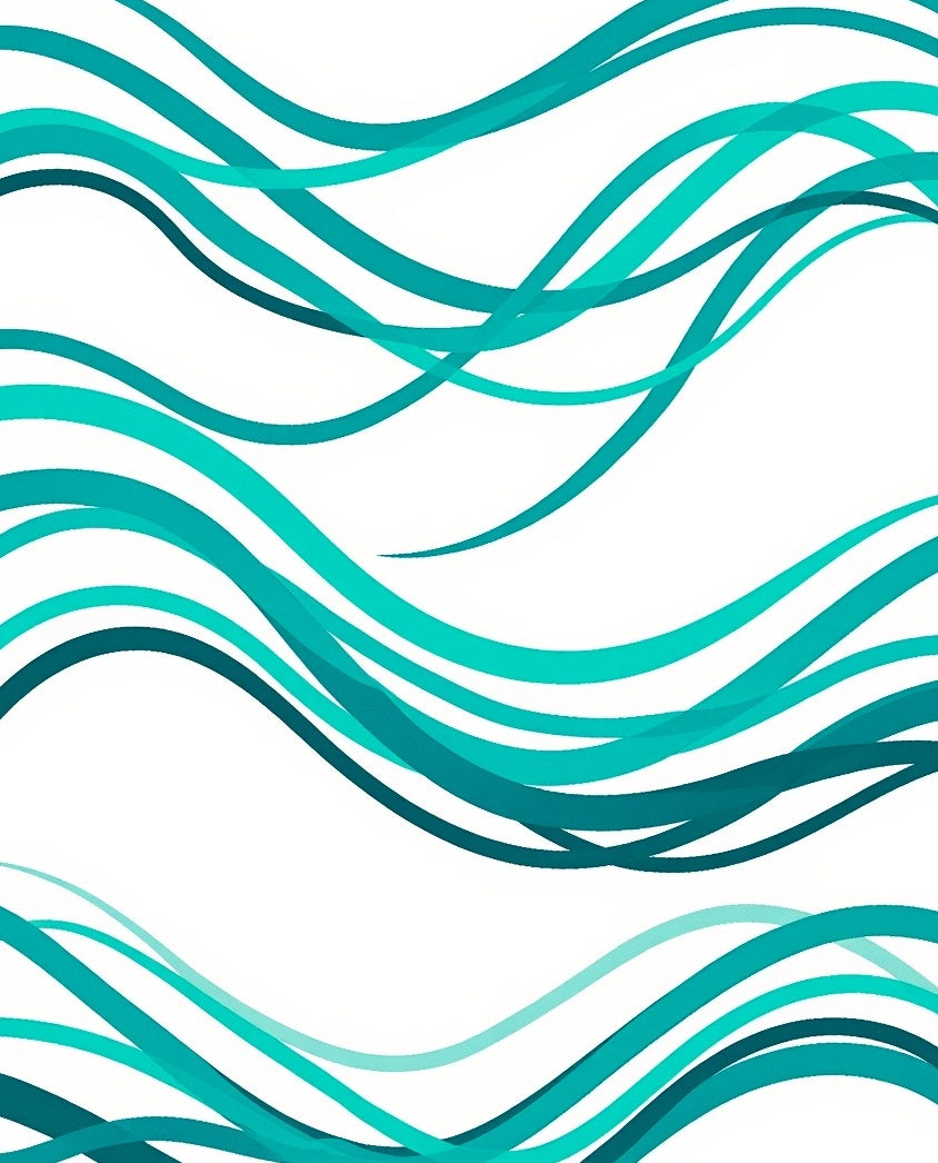 Teal Ocean Wave Stripe Rug