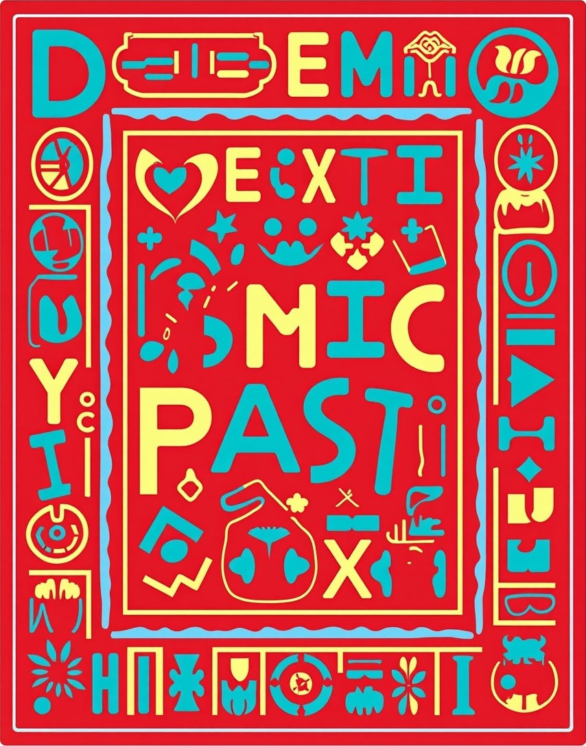 Bold Red Comic Past Geometric Rug
