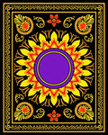 Bold Yellow Sunflower Purple Center Rug
