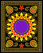 Bold Yellow Sunflower Purple Center Rug