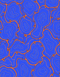 Vibrant Blue Orange Organic Flow Rug
