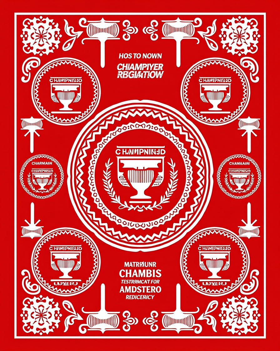 Crimson Trophy Medallion Ornate Rug