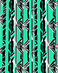 Bold Teal White Black Geometric Fan Rug