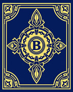 Royal Blue Golden Crest Medallion Rug