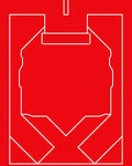 Crimson White Geometric Armor Rug