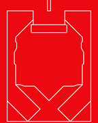 Crimson White Geometric Armor Rug