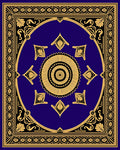 Regal Blue Floral Medallion Rug
