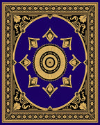 Regal Blue Floral Medallion Rug