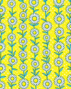 Yellow Daisy Floral Polka Dot Rug