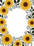 Golden Yellow Sunflower Meadow Border Rug