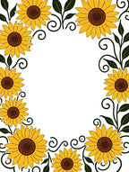 Golden Yellow Sunflower Meadow Border Rug