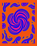 Trippy Orange Whirlwind Abstract Swirls Rug