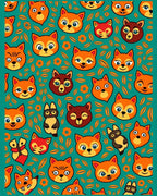 Whimsical Forest Animals Floral Background Rug