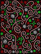 Festive Candy Cane Swirls Sprinkle Rug