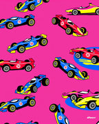 Bold Racing Cars Pop Art Rug