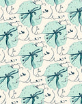 Aqua Teal Florals Abstract Scribble Rug