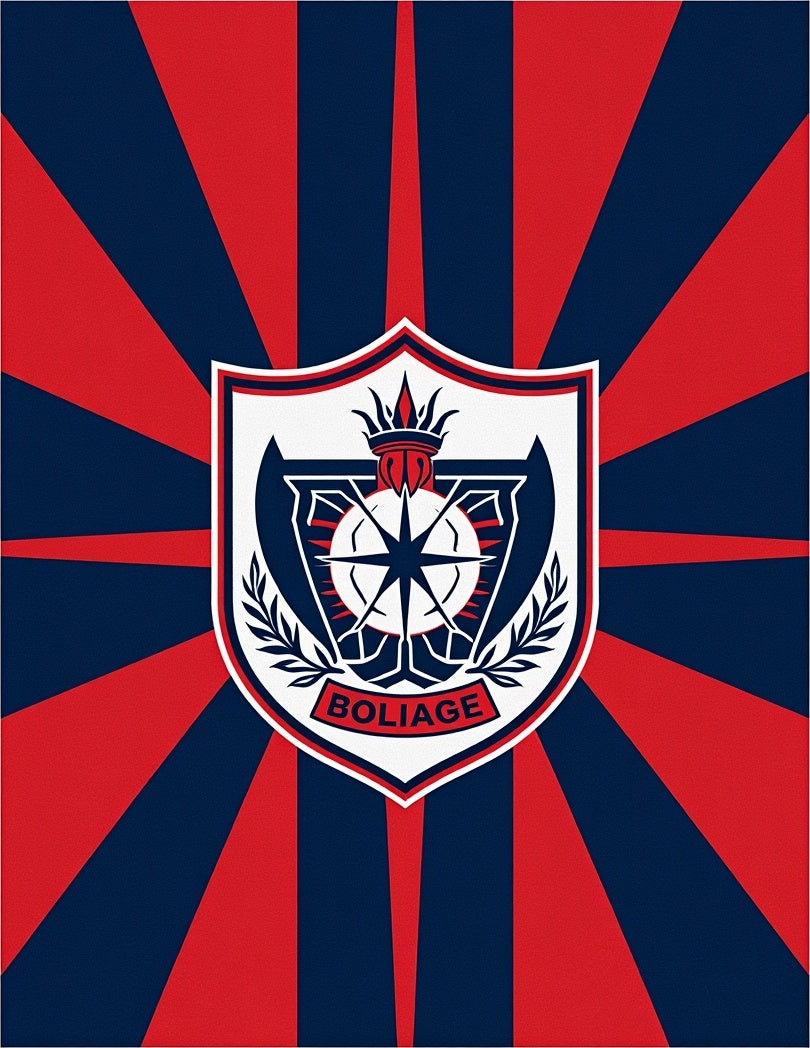 Crimson Navy Radiant Crest Rug