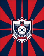 Crimson Navy Radiant Crest Rug