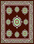 Rich Crimson Bloom Border With Accents Rug