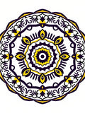 Vibrant Yellow Purple Mandala medallion Rug