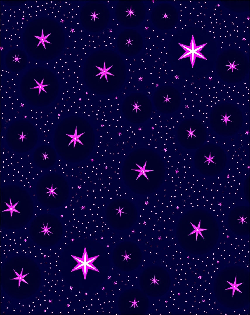 Cosmic Magenta Starry Night Rug