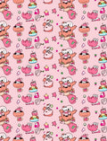 Pink Cartoon Creature Whimsical Repeat Rug