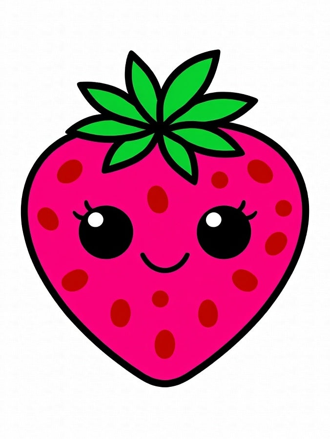 Cute Pink Strawberry Face Rug