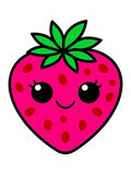 Cute Pink Strawberry Face Rug