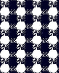 Navy White Abstract Geometric Houndstooth Rug