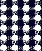 Navy White Abstract Geometric Houndstooth Rug