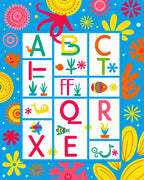 Whimsical Ocean Alphabet Creatures Rug