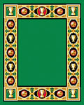Golden Trophies and Crests Border Rug