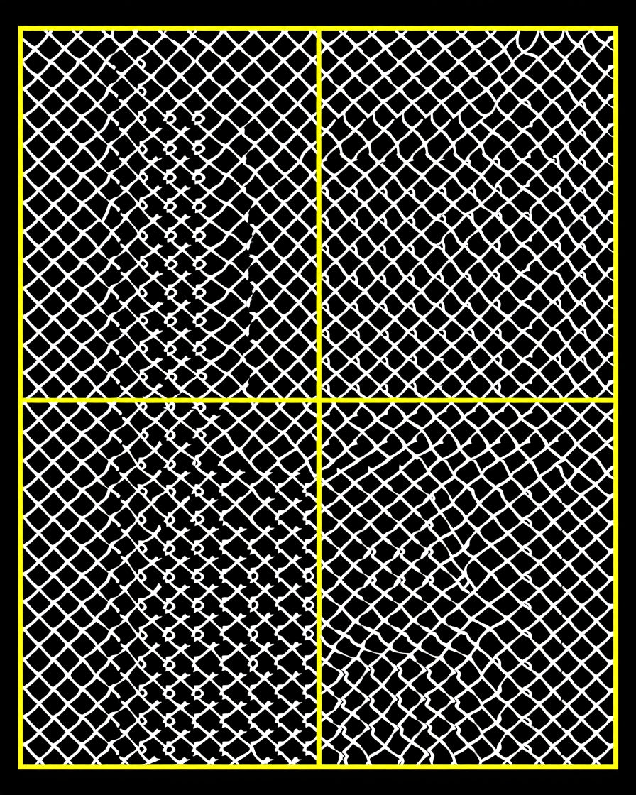 Black White Crossed Lace Grid Overlay Rug