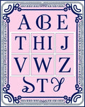 Pink Alphabet Blocks Vintage Frame Rug