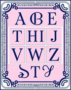 Pink Alphabet Blocks Vintage Frame Rug