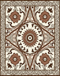 Classic Brown Floral Medallion Rug
