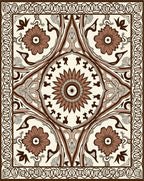 Classic Brown Floral Medallion Rug