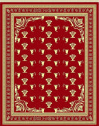 Crimson Golden Laurel Trophy Medallion Rug