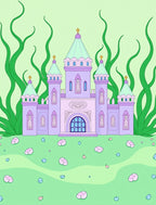 Fantasy Purple Castle Garden Landscape Rug