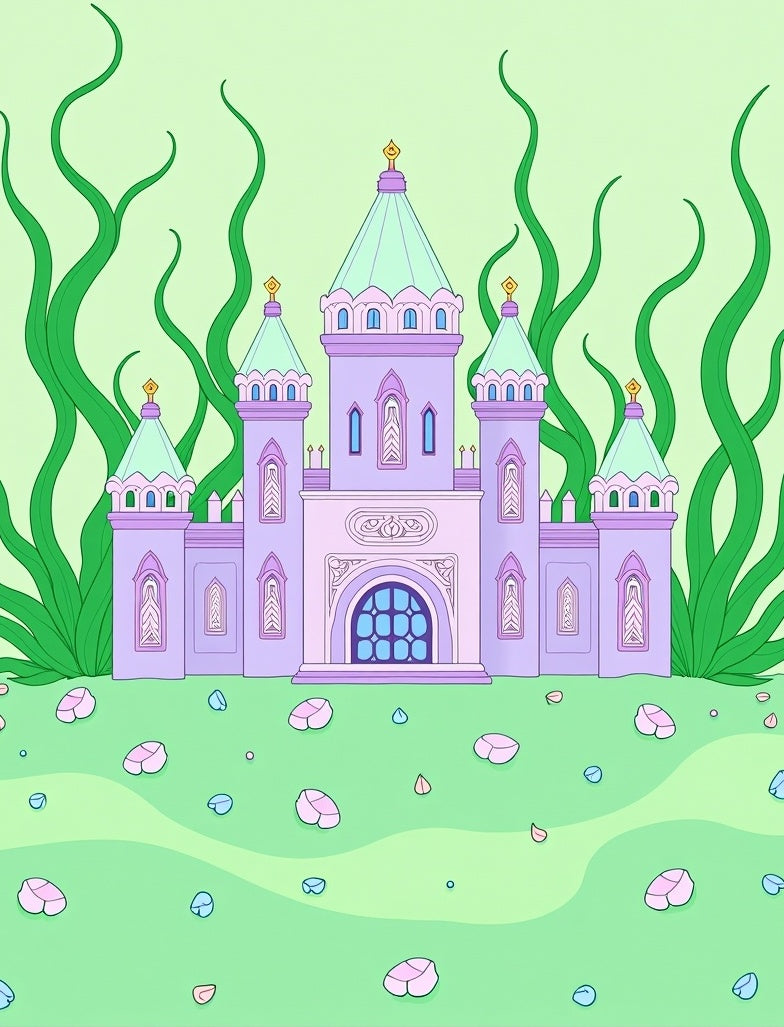 Fantasy Purple Castle Garden Landscape Rug