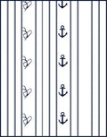 Nautical Navy Blue Anchor Stripe Rug