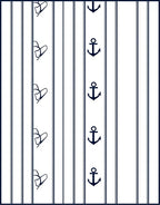 Nautical Navy Blue Anchor Stripe Rug