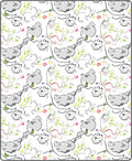 Whimsical Gray Hippo Floral Play Rug