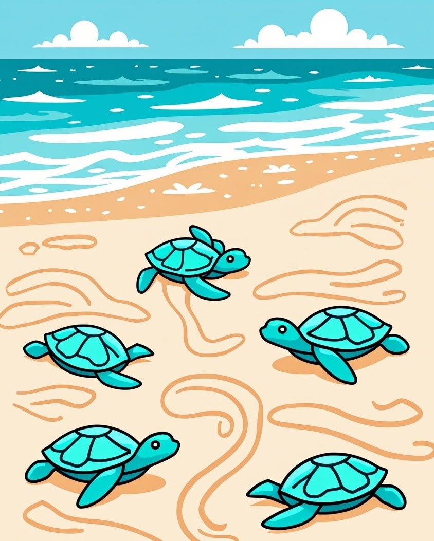 Turquoise Sea Turtle Beach Journey Rug
