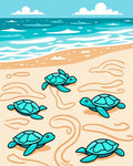 Turquoise Sea Turtle Beach Journey Rug