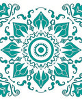 Teal Medallion Radial Baroque Swirls Rug