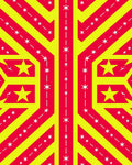 Bold Yellow Red Starburst Rays Rug